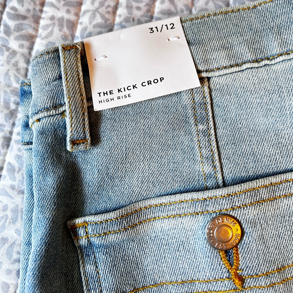 Women’s LOFT The Kick Crop High Rise Jeans size 31/12 New with Tags!